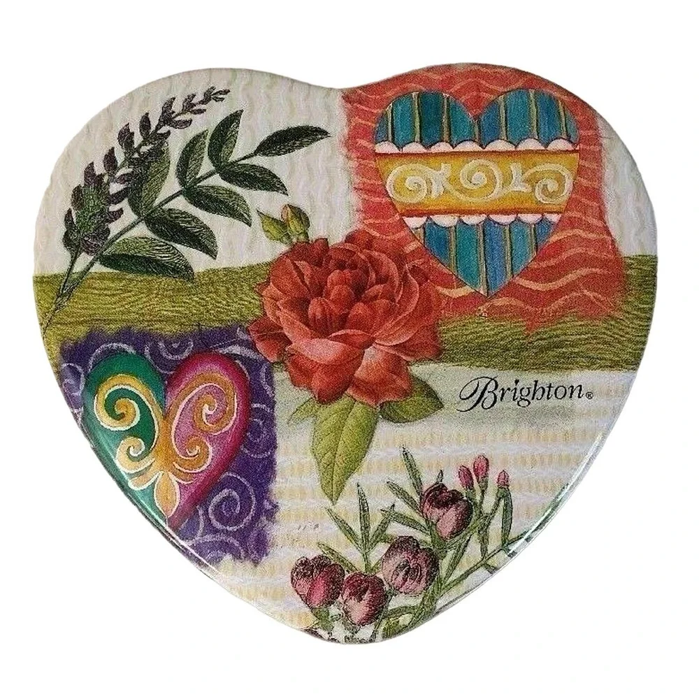Brighton Heart Shaped Jewelry Organizer Storage Tin Gift Box Trinket Collectible
